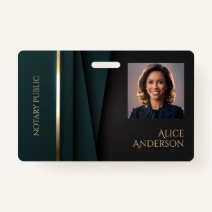 Luxe groen goud elegante notaris openbaar badge