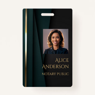 Luxe groen goud elegante notaris openbaar badge