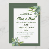 Luxe groene bruiloft uitnodiging (Voorkant / Achterkant)
