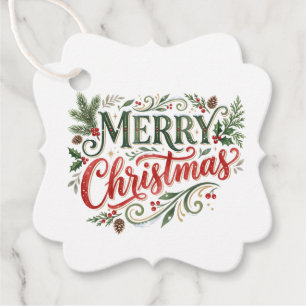 Luxe groene en rode handlettering fotokaart bedankjes labels