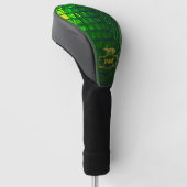 Luxe groene faux krokodil monogram golfheadcover (Schuin)