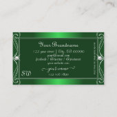 Luxe groene gradiënt  Sparkle Jewels Monogram Visitekaartje (Achterkant)