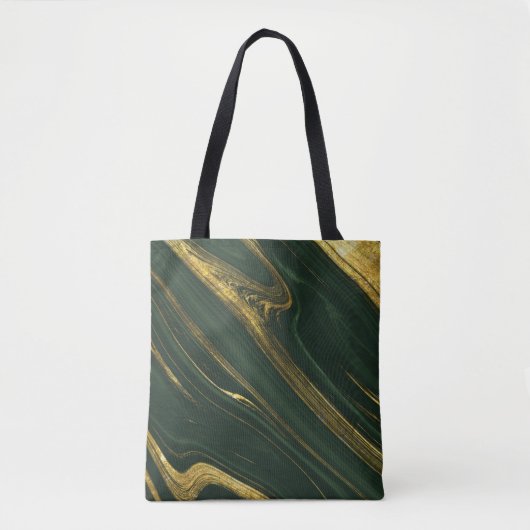 Luxe groene Onyx: gouden marmer. Draagtas (Voorkant)