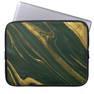 Luxe groene Onyx: gouden marmer. Laptop Sleeve