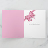 Luxe grote roze boegcadeautje op interparty kaart (Binnen)