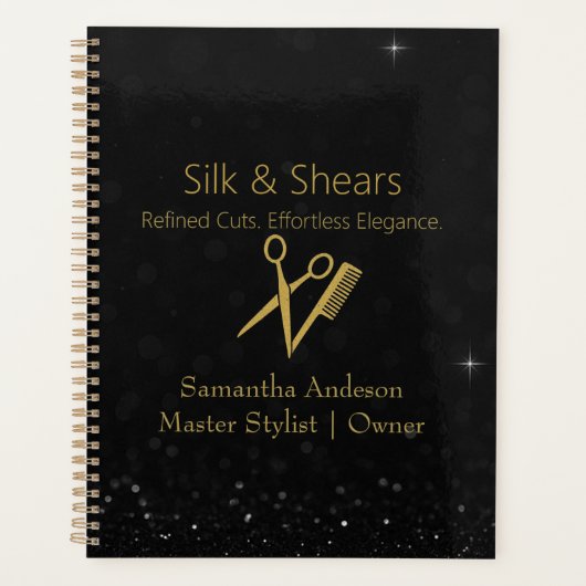 Luxe Hair Studio Stijlvol | Glitterontwerp Planner (Voorkant)