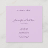 Luxe handgeschreven script Paarse afbeelding Vierkante Visitekaartje (Achterkant)