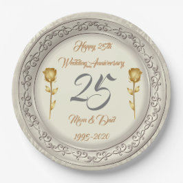 Luxe Happy past Silver 25th Jubileum aan Papieren Bordje