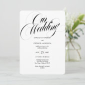 Luxe Headline bruiloft uitnodiging (Staand voorkant)