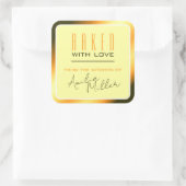 Luxe, heldere Oranje ombre kleurenverloopbaken Vierkante Sticker (Tas)