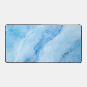Luxe Hemelblauwe Marmeren Abstract Bureaumat