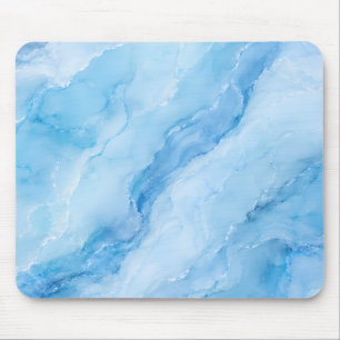 Luxe Hemelblauwe Marmeren Abstract Muismat