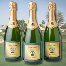 Luxe heren golf verjaardag champagne fleslabels