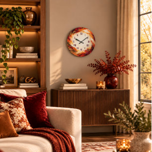 Luxe Herfst Werveling Abstract Ronde Wandklok Grote Klok