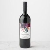 Luxe Herfst Winter Bloemenbruiloft Wijn Etiket (Voorkant)