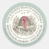 Luxe Hiel Balm Label Peppermint met Skep en Bow (Voorkant)