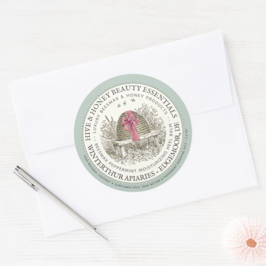 Luxe Hiel Balm Label Peppermint met Skep en Bow (Envelop)