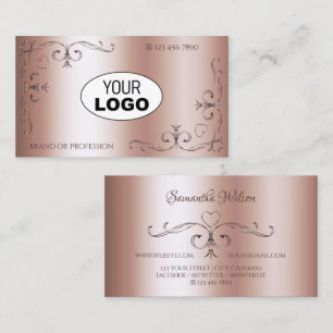 Luxe hoek grenzen met Logo Roos Gold Visitekaartje