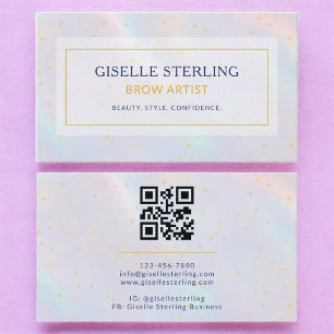 Luxe Holografische Brow Artist Modern Visitekaartje