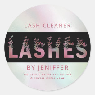 Luxe holografische vlinders wimpers ronde sticker