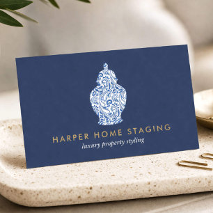 Luxe Home Staging Blue Ginger Jar Logo Visitekaartje