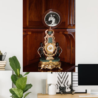 Luxe horloge in de koninklijke kamer Livadia palei Poster