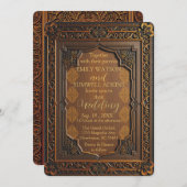 Luxe Houten Arabesque bruiloft uitnodiging (Voorkant / Achterkant)