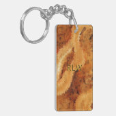 Luxe houtnerf namaak Burel Sleutelhanger (Voorkant Links)