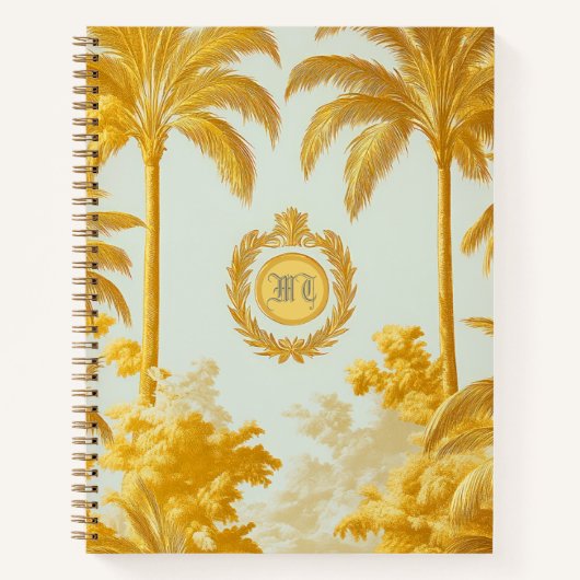 Luxe Imperial Gold Palm Tree Business Notitieboek (Voorkant)