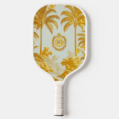 Luxe Imperial Monogrammed Gouden Palm Tree Pickleball Paddle (Achterkant)