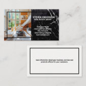 Luxe interieur | zwart marmer visitekaartje (Voorkant / Achterkant)