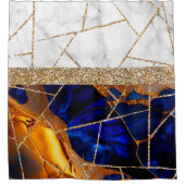 Luxe interior Marble Stone Glitter Shower Curta Douchegordijn (Voorkant)