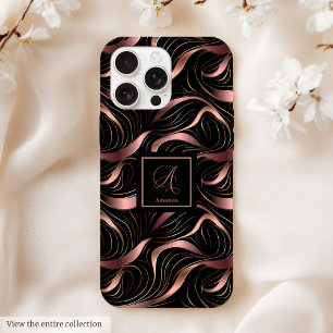 Luxe iPhone 14 Hoesje Modern Roze Goud Metaalachti