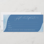 Luxe iriserende blauwe gradiënt cadeaubon (Voorkant)