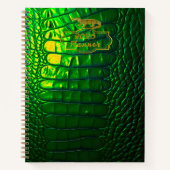 Luxe iriserende groene faux krokodil notitieboek (Voorkant)
