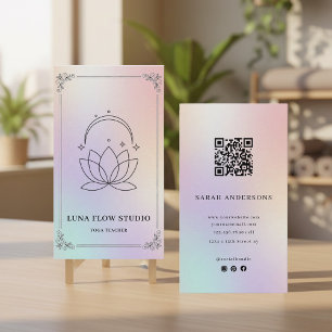 Luxe iriserende yogadocenten holografisch visitekaartje