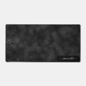 Luxe Iriserende zwarte strepen wit sprankelt Bureaumat (Voorkant)