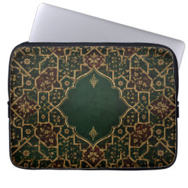 Luxe islamitische Arabesk Laptophoes | Smaragd & Laptop Sleeve