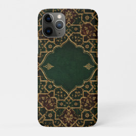 Luxe islamitische Arabeske laptophoes | Smaragd & iPhone 11 Pro Hoesje