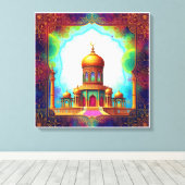 Luxe islamitische moskee kunstwerk canvas afdruk (Insitu (Houten vloer))