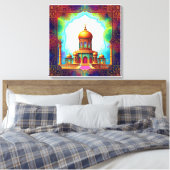 Luxe islamitische moskee kunstwerk canvas afdruk (Insitu (Slaapkamer))