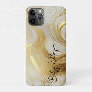 Luxe ivoor en goud gemarmerd iPhone 11 pro hoesje
