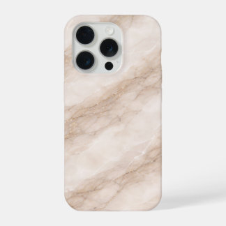 Luxe ivoor mist marmer textuur zachte taupe aders iPhone 15 pro hoesje