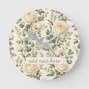 Luxe Ivoors Rose & Salie Groene Eucalyptus Bruilof Ronde Klok