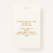 Luxe Ivory Gold 3 Letter Monogram Logo Medewerker Badge (Achterkant)