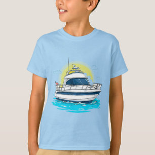 Luxe jacht varen onder zonnige hemel t-shirt