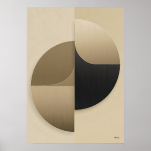 Luxe Japandi geometrische abstracte wandkunst Poster