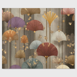 Luxe Japans Fan Floral Wrapping Paper Elegan Cadeaupapier