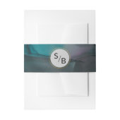 Luxe Jewel Tone Marble Ink Wash met Monogrammen Uitnodigingen Wikkel (Voorkant Voorbeeld)