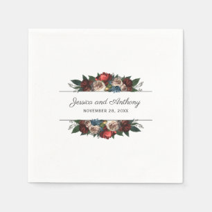 Luxe Juweeltoon Bloemige Bruiloft of Verloving Servet